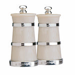 Silver & Ivorine Churn Peppermill - hersey-and-son