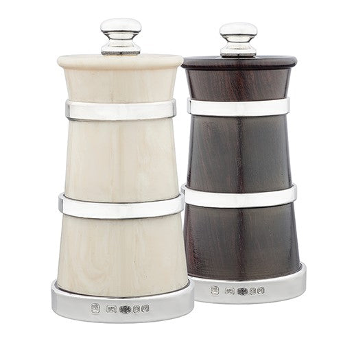 Ivorine and Blackwood Salt and Pepper Churns