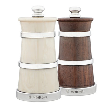 Ivorine and Rosewood Salt and Pepper Churns