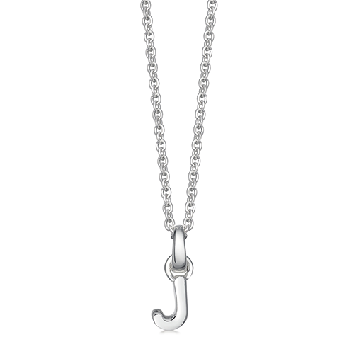Mini Silver Letter "J" Initial Necklace