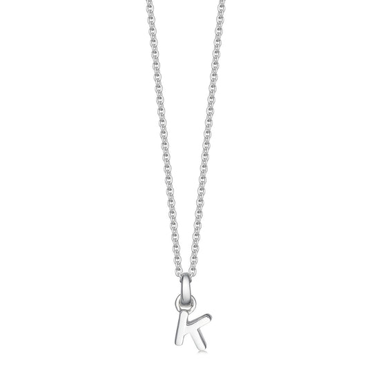 Mini Silver Letter "K" Initial Necklace