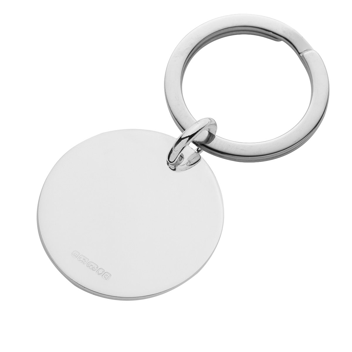 Round classic silver keyring