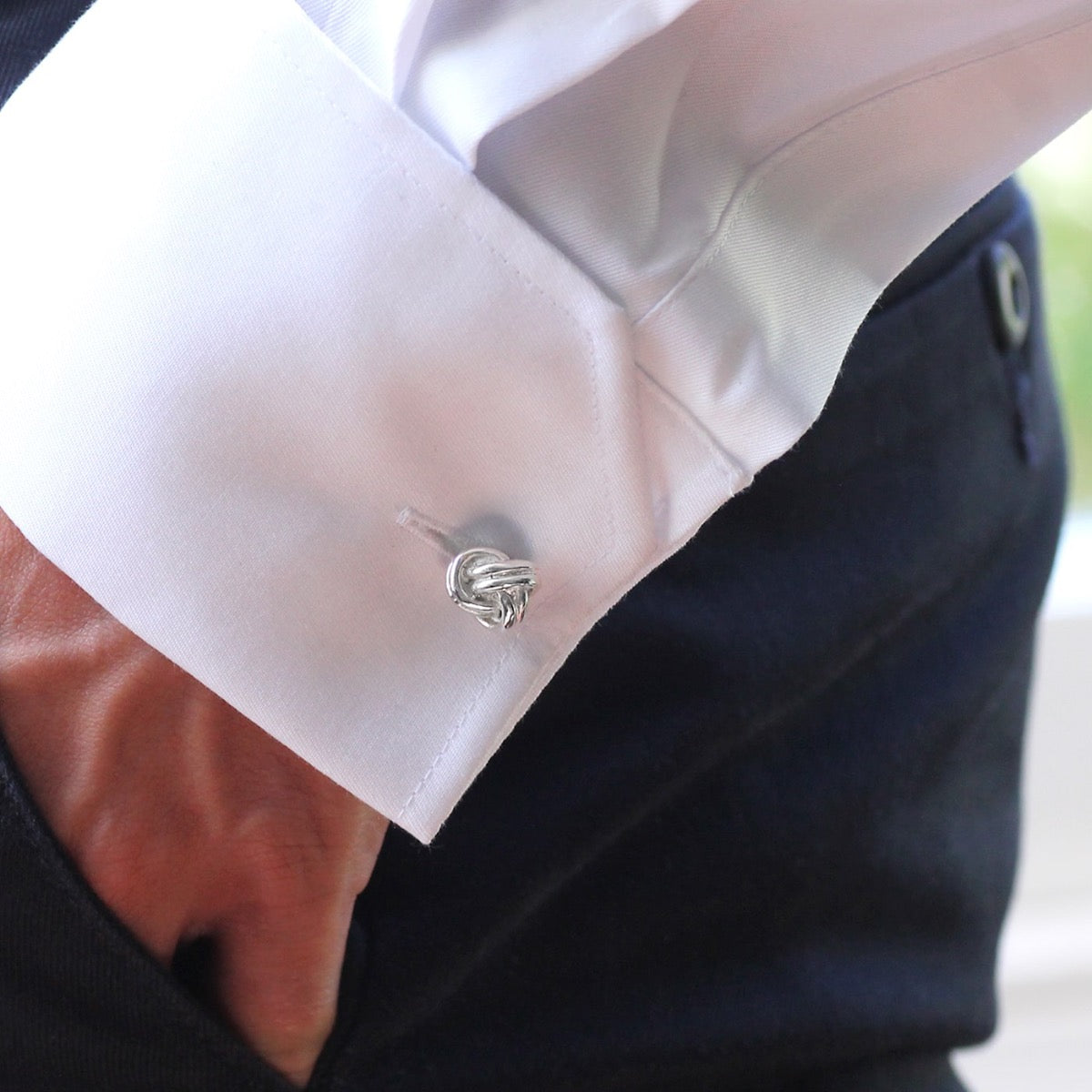 Sterling silver knot cufflinks