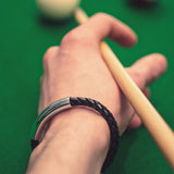 Plaited Leather & Silver Secret Message Bracelet - hersey-and-son