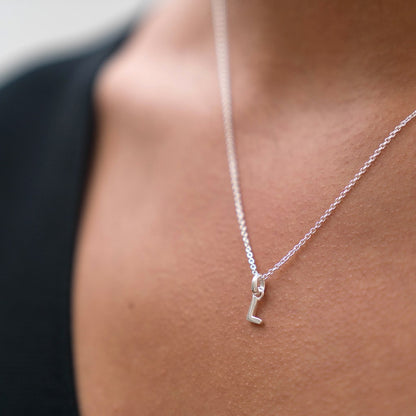 Silver letter L necklace
