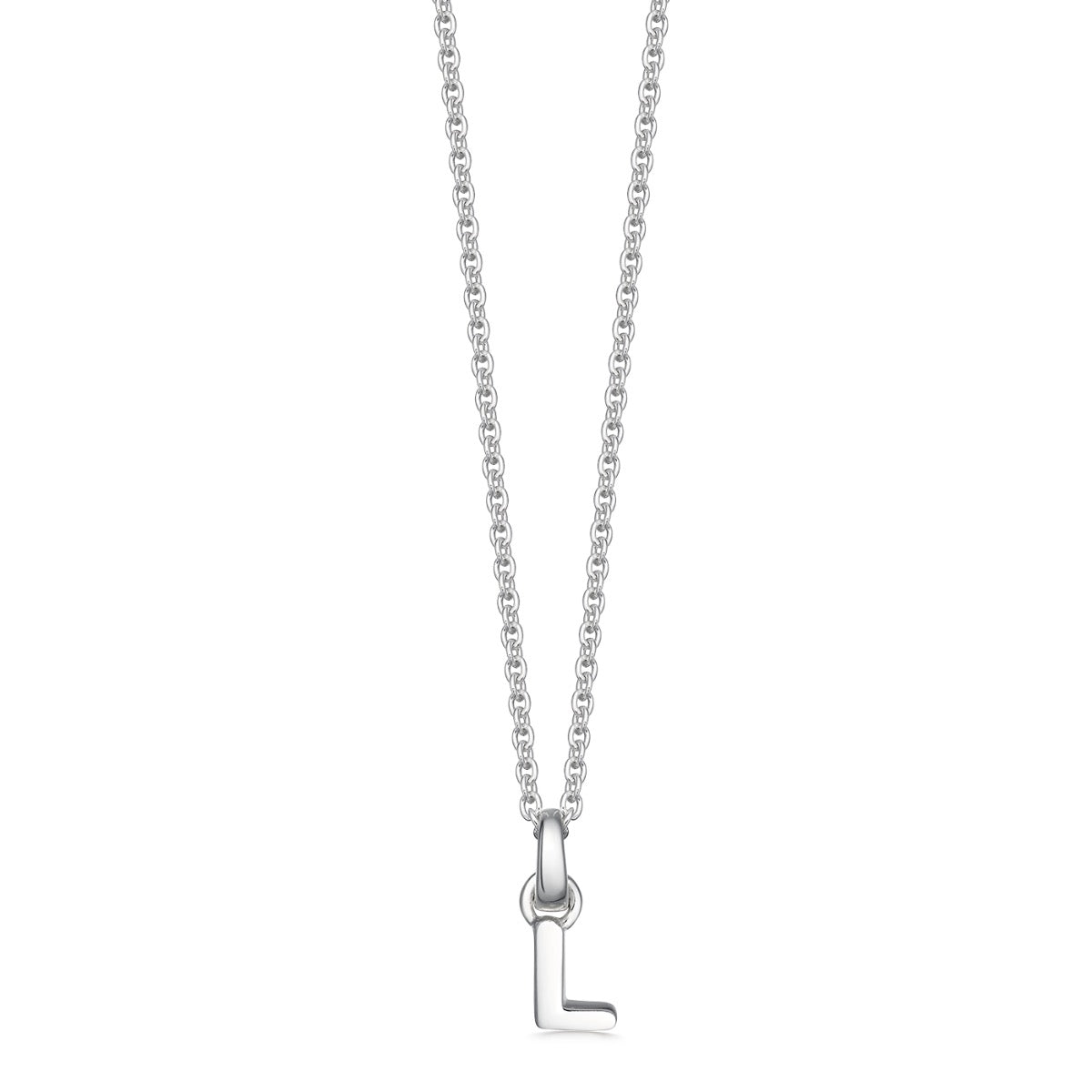 Mini Silver Letter "L" Initial Necklace - hersey-and-son