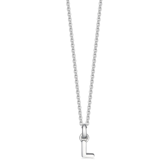 silver letter L initial necklace