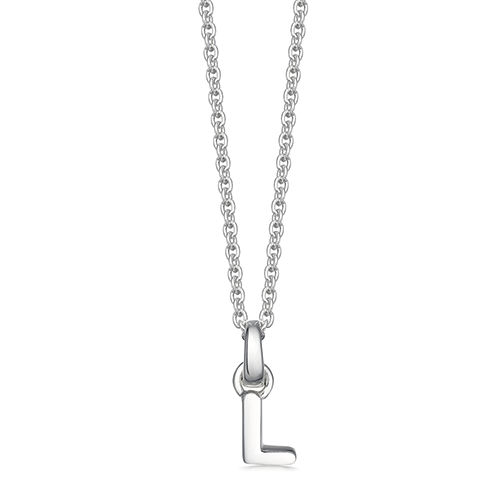 Silver L Pendant close up 