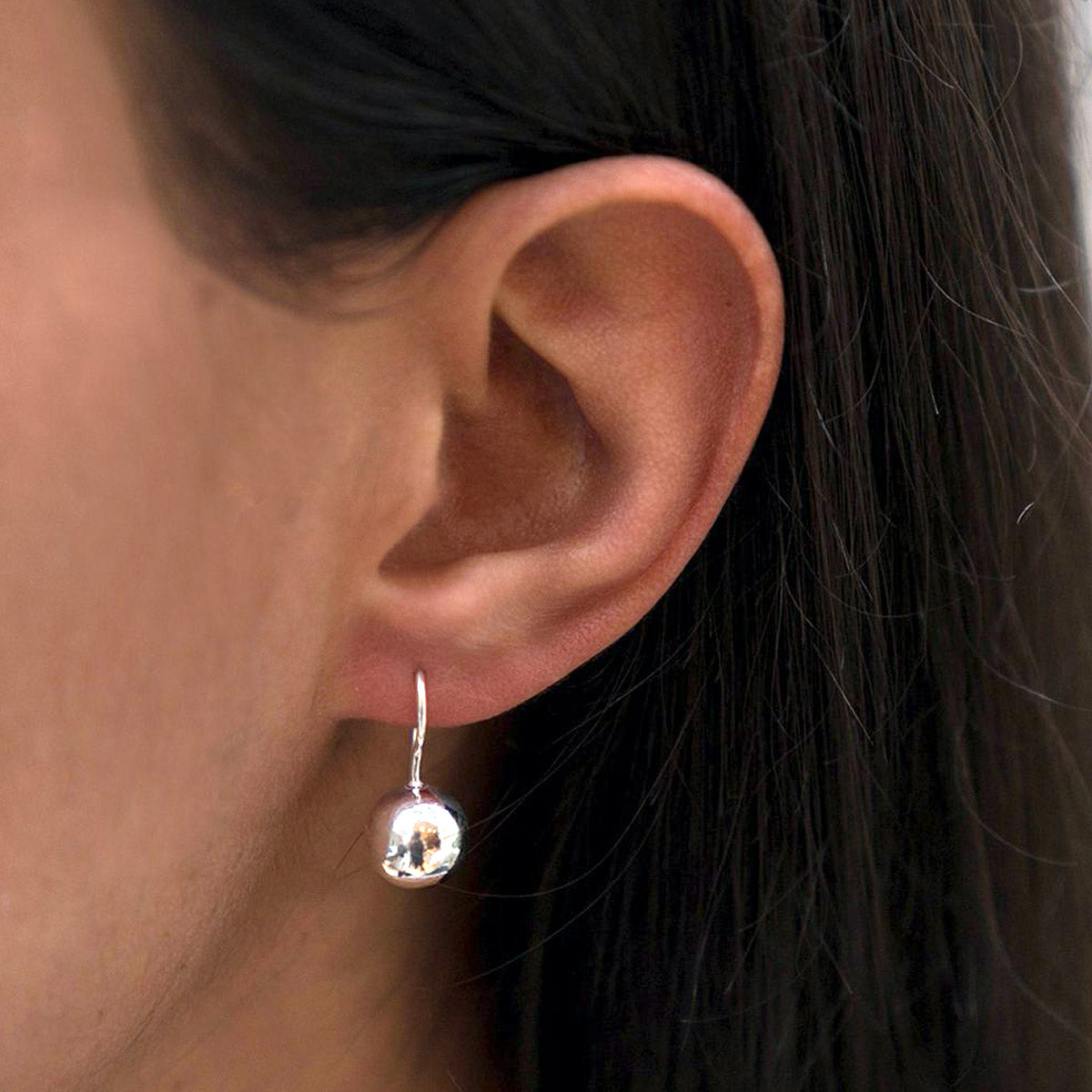 Silver ball earrings