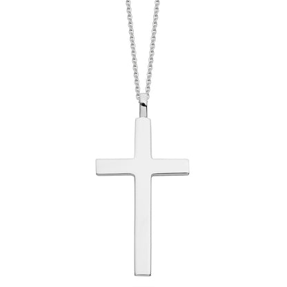 Large silver cross necklace