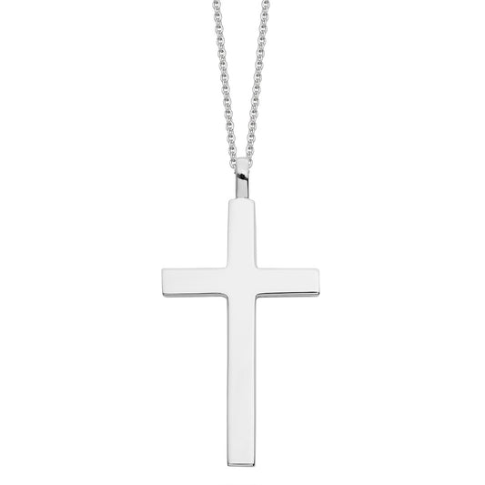 Large silver cross necklace