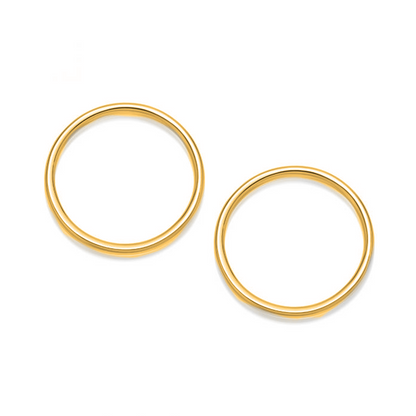 Large 30mm Gold Plated Front facing hoop earring 