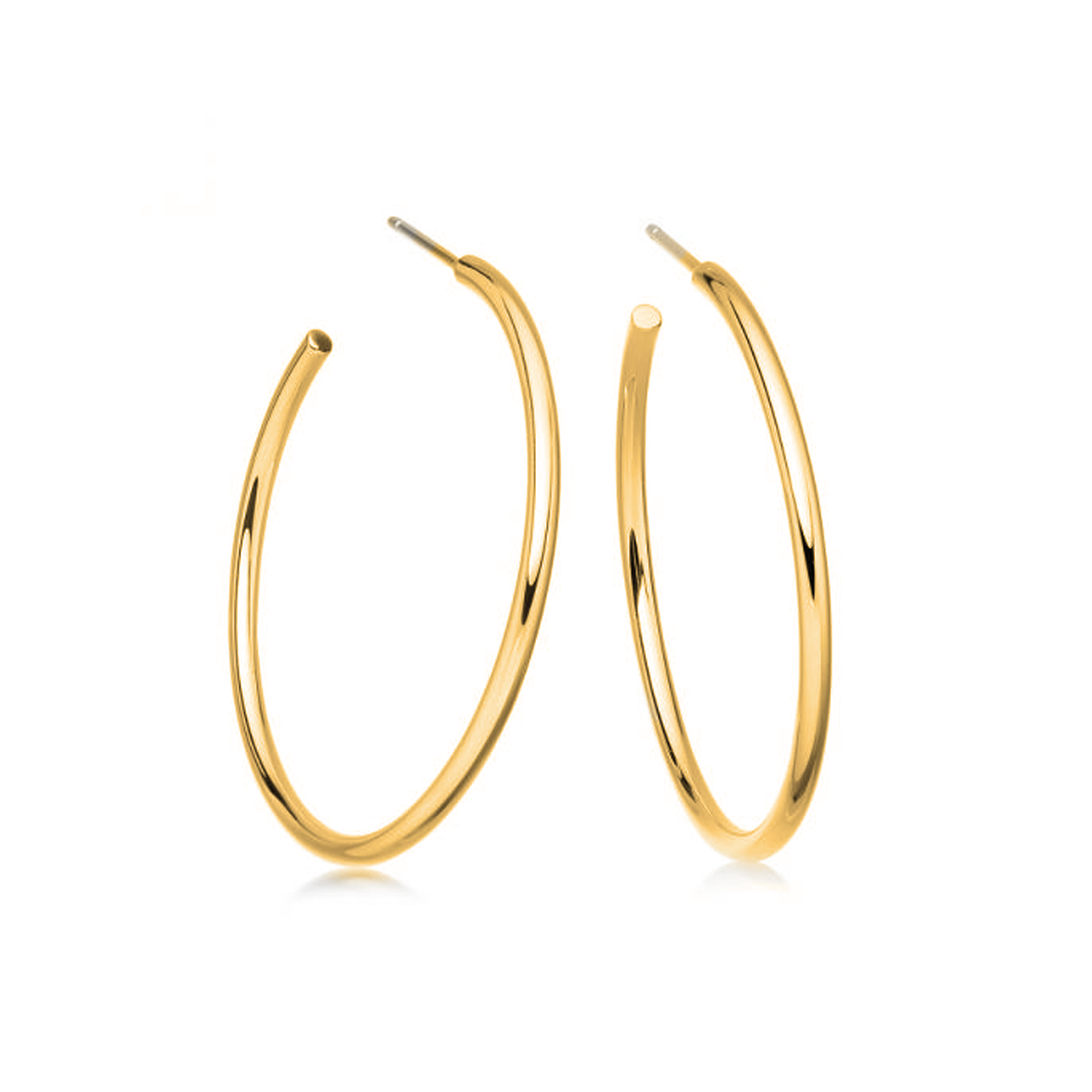 Gold Plated and Silver Hoop Earrings - 40mm