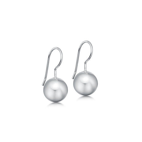 Silver large ball earrings