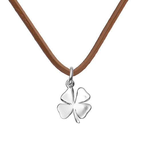 Lucky Four Leaf Clover Leather Pendant