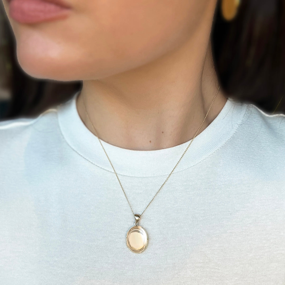 Solid 9ct Gold Oval Locket - hersey-and-son