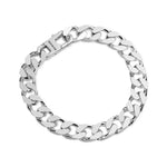 Mens Silver Heavy Curb Chain Bracelet - hersey-and-son