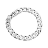 Mens Silver Heavy Curb Chain Bracelet - hersey-and-son