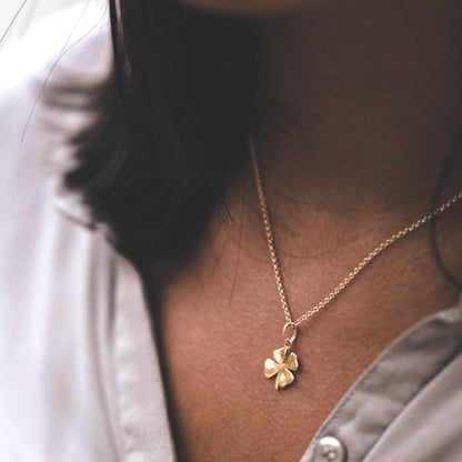 Yellow Gold Vermeil Four Leaf Clover Pendant