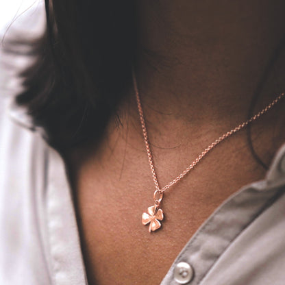 Rose Gold Vermeil Four Leaf Clover Pendant