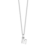 Mini Silver Letter "M" Initial Necklace - hersey-and-son