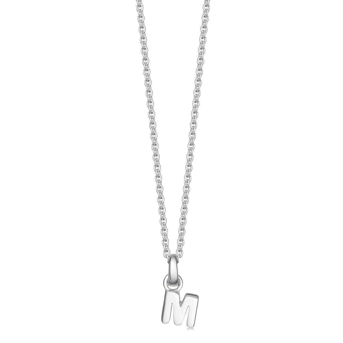 Mini Silver Letter "M" Initial Necklace