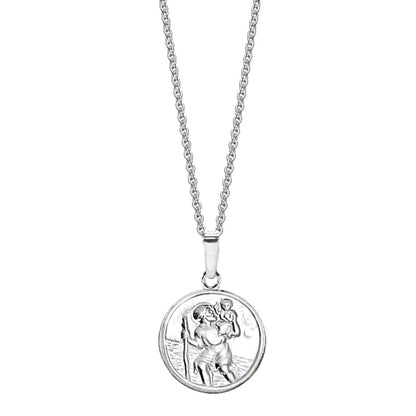 Silver medal st Christopher necklace