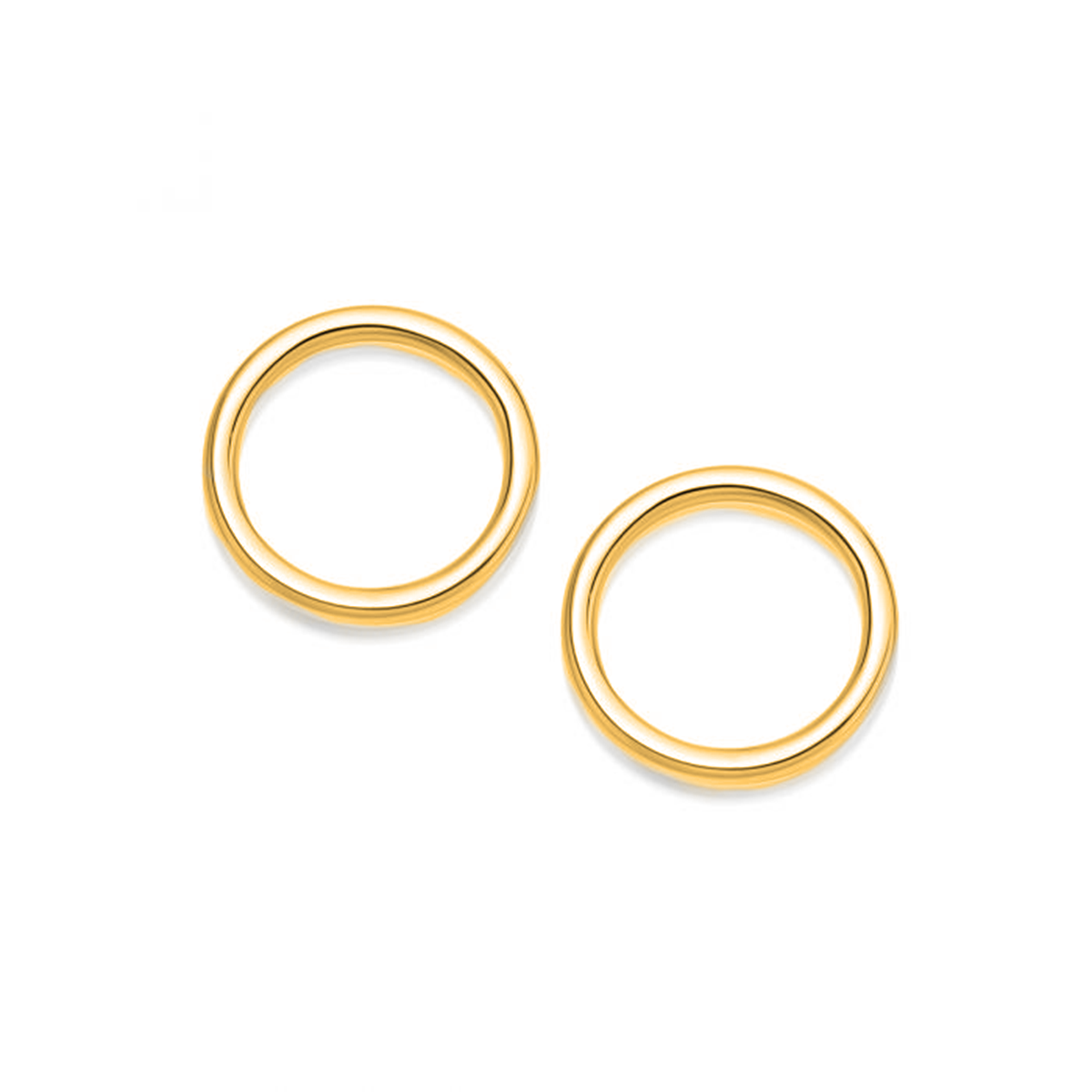 Medium Gold Plated Front facing hoop earring 