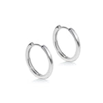 Classic Sterling Silver Huggie Hoop Earrings - Various Sizes. - hersey-and-son