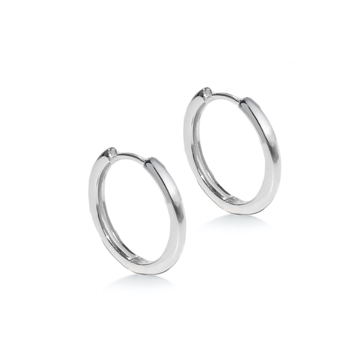 Classic Sterling Silver Huggie Hoop Earrings - 20mm