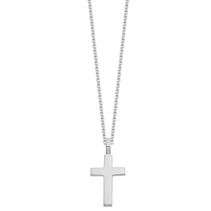 Mens solid silver best sale cross and chain