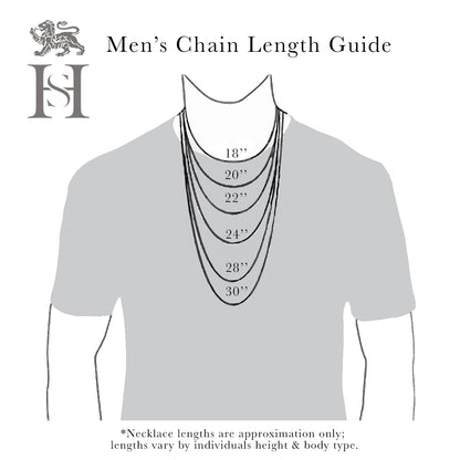 Mens silver chain length guide