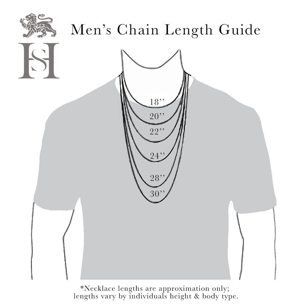 Mens silver chain lengths 