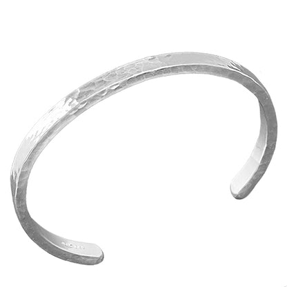 Heavy Beaten Mens Silver Bracelet