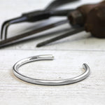 Mens Open Silver Bangle - hersey-and-son