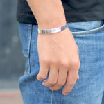 Mens Classic Silver Cuff Bracelet - hersey-and-son