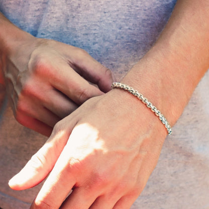 Silver Box Belcher Chain Bracelet