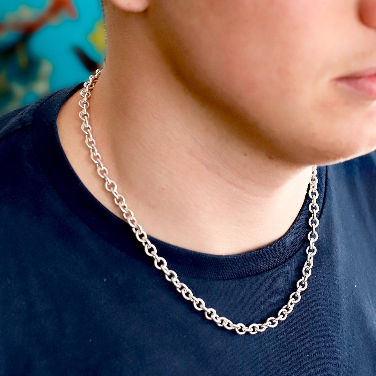 Silver cable chain necklace 