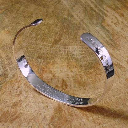 Mens Classic Silver Cuff Bracelet