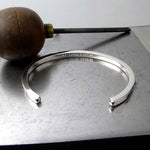 Mens Square Sided Open Silver Bangle - hersey-and-son