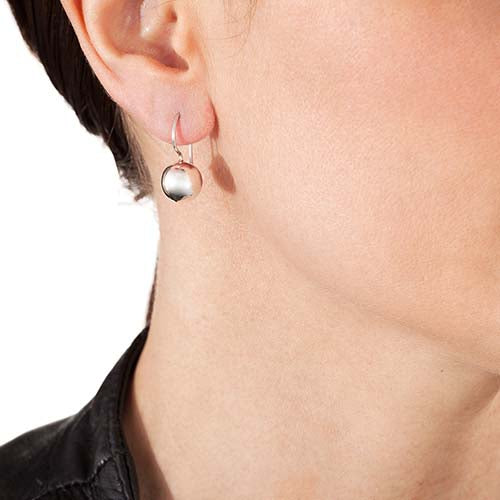 Large Silver Ball Drop Earrings