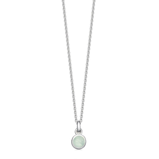 Silver and aquamarine necklace