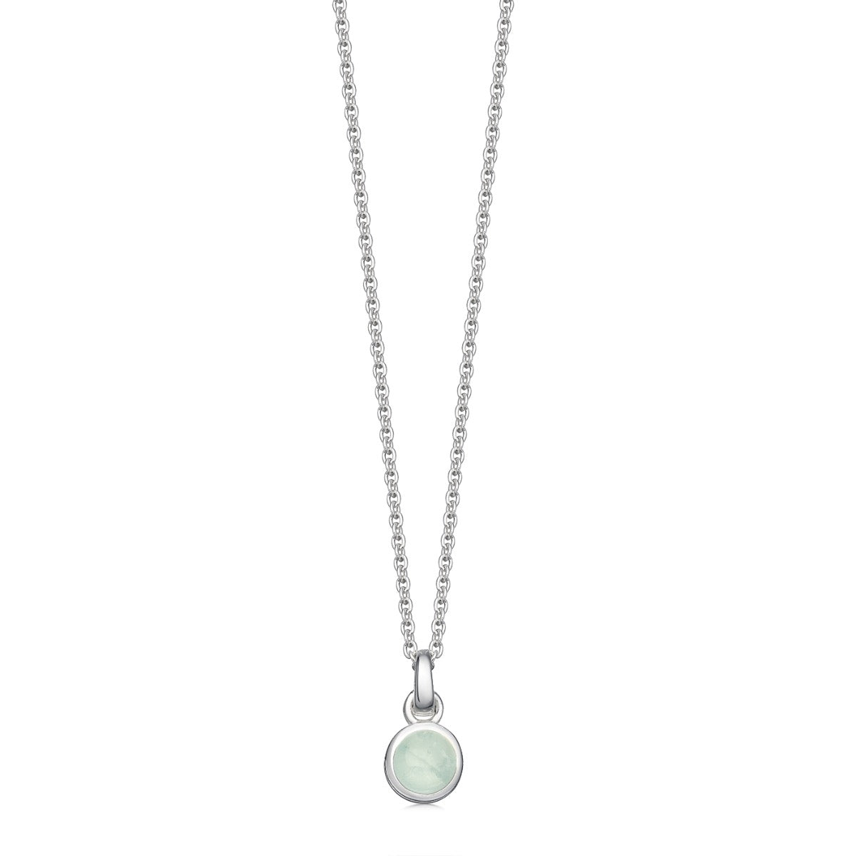 Silver and aquamarine necklace