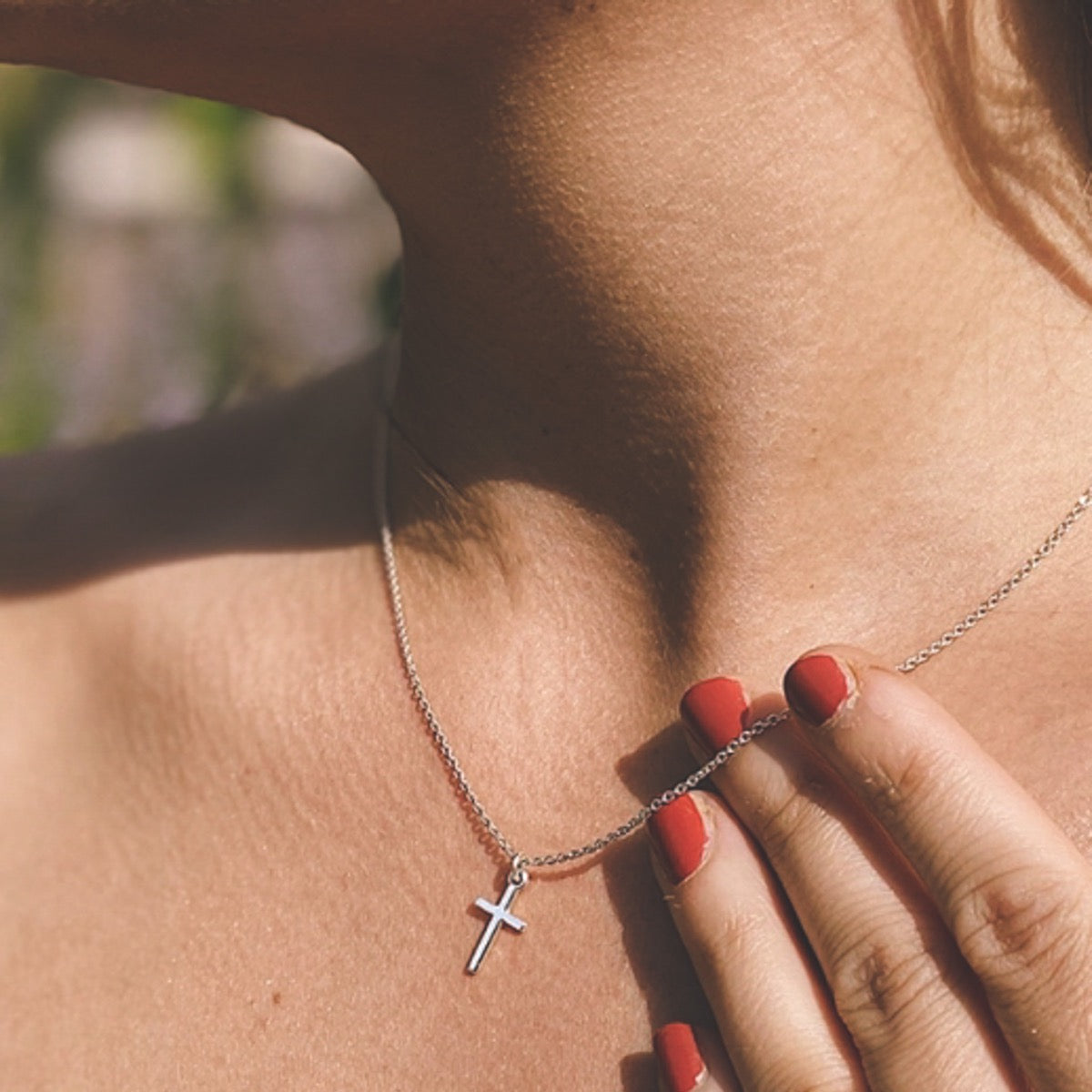 Mini Sterling Silver Cross Necklace - hersey-and-son