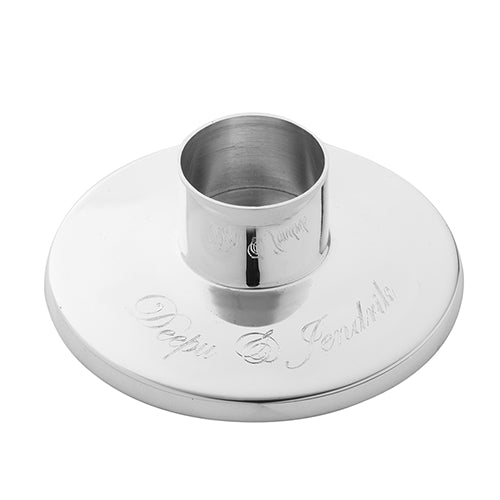 Modern Silver Candle Holder Engraved