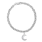Silver Moon Chain Bracelet - hersey-and-son