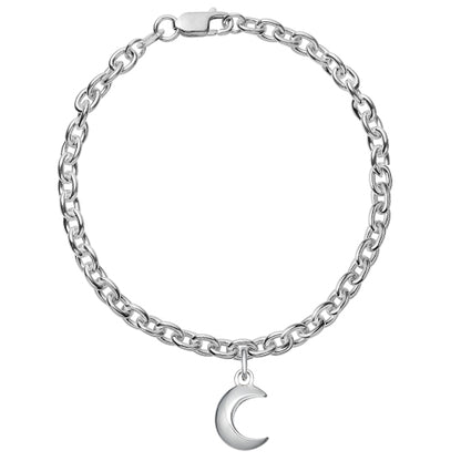 Silver Moon Chain Bracelet