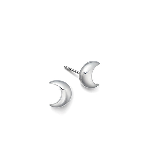 Little silver moon studs