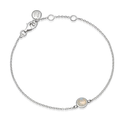 Silver Moonstone birthstone bracelet