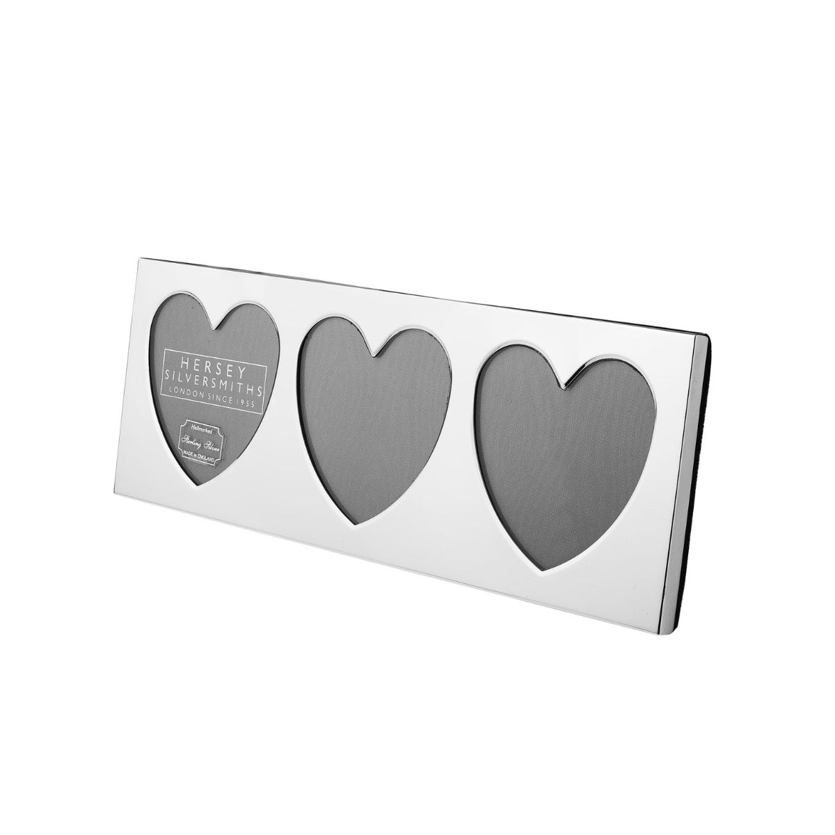 Heart Silver Photograph Frame -  triple